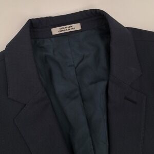 Express Photographer Blazer Mens 40R Wool Blend Navy Blue Fitted 2-Button Jacket